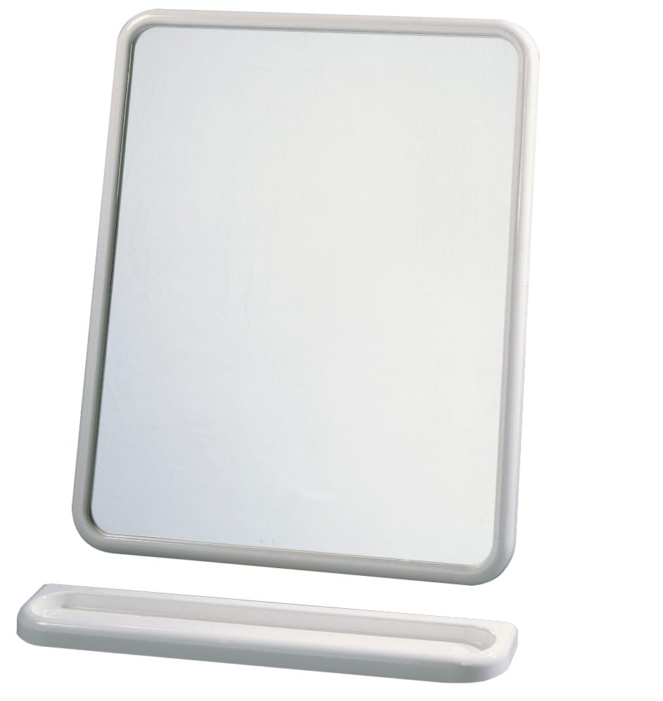 SPECCHIO CON BORDI IN PLASTICA BIANCHI