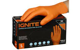 GUANTI IGNITE ARANCIONE MAX GRIP TEXTURE NITRIL "L"