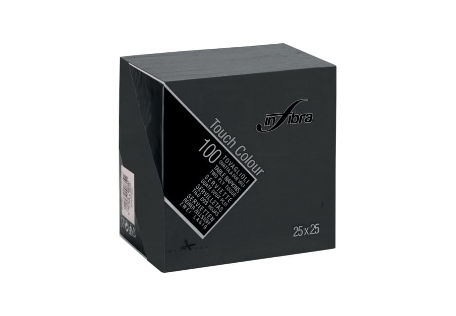 TOVAGLIOLI NERO TOUCH 25X25 PURA CELLULOSA