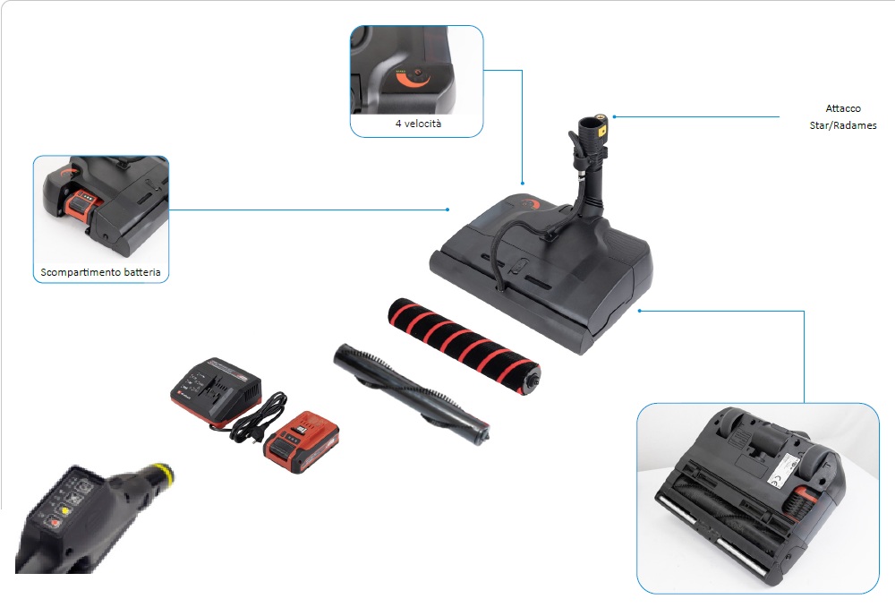 STAR STEAM TURBO BRUSH + RULLO PER PAVIMENTI + TAPPETTI